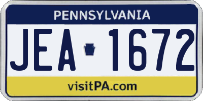 PA license plate JEA1672
