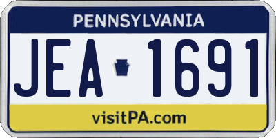 PA license plate JEA1691