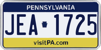 PA license plate JEA1725