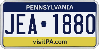 PA license plate JEA1880