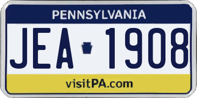 PA license plate JEA1908