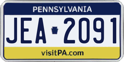 PA license plate JEA2091
