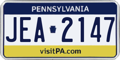 PA license plate JEA2147