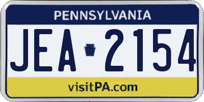 PA license plate JEA2154