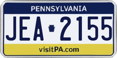 PA license plate JEA2155