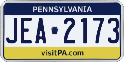PA license plate JEA2173