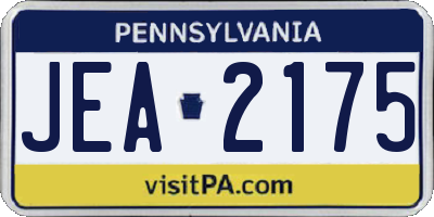 PA license plate JEA2175