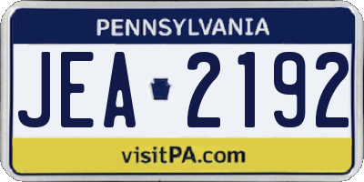 PA license plate JEA2192