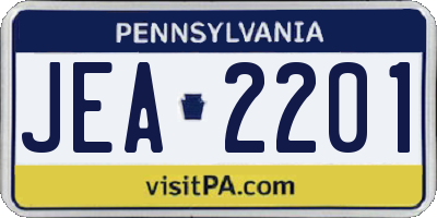 PA license plate JEA2201