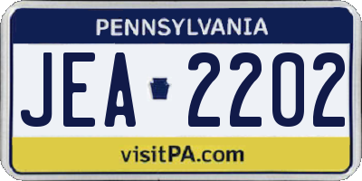 PA license plate JEA2202