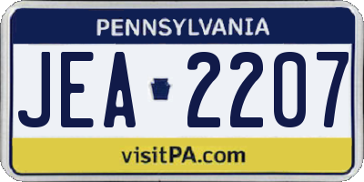 PA license plate JEA2207