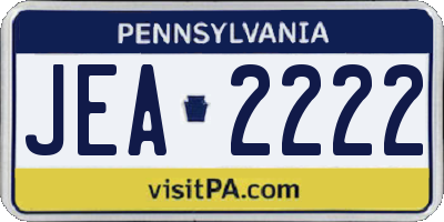 PA license plate JEA2222