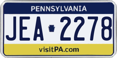 PA license plate JEA2278