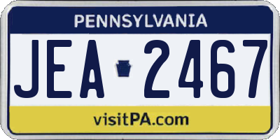 PA license plate JEA2467