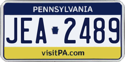 PA license plate JEA2489