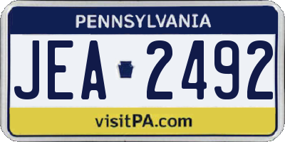 PA license plate JEA2492