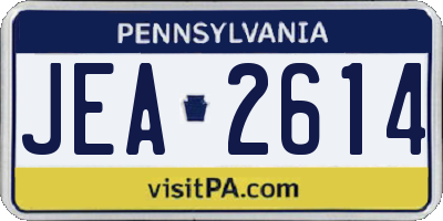 PA license plate JEA2614