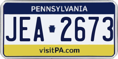 PA license plate JEA2673