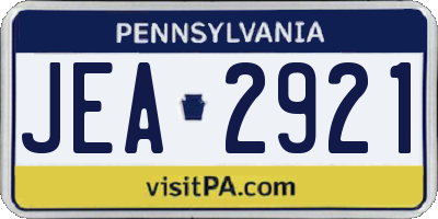 PA license plate JEA2921