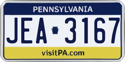 PA license plate JEA3167