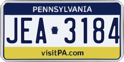 PA license plate JEA3184