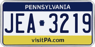 PA license plate JEA3219