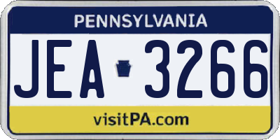 PA license plate JEA3266