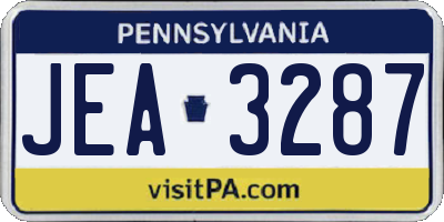 PA license plate JEA3287