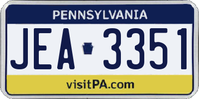 PA license plate JEA3351
