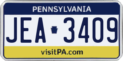 PA license plate JEA3409