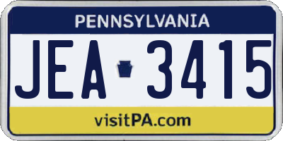 PA license plate JEA3415
