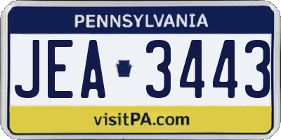 PA license plate JEA3443