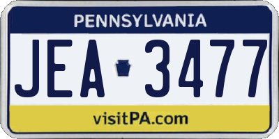 PA license plate JEA3477