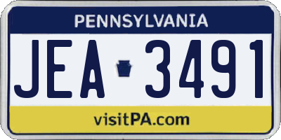 PA license plate JEA3491
