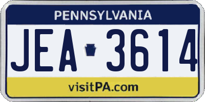 PA license plate JEA3614