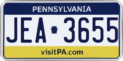 PA license plate JEA3655
