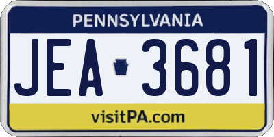 PA license plate JEA3681