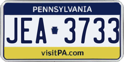 PA license plate JEA3733