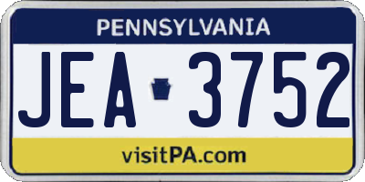 PA license plate JEA3752