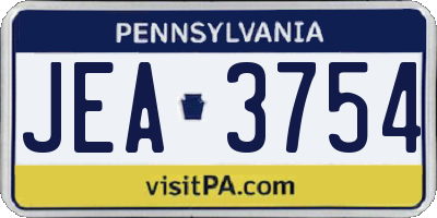 PA license plate JEA3754