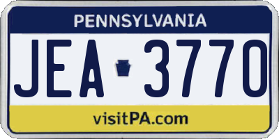 PA license plate JEA3770