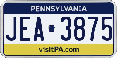 PA license plate JEA3875
