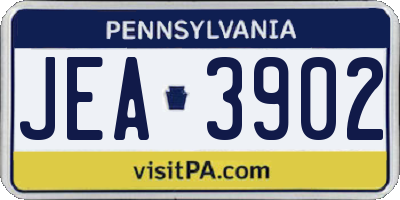 PA license plate JEA3902