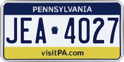 PA license plate JEA4027