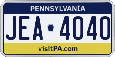 PA license plate JEA4040