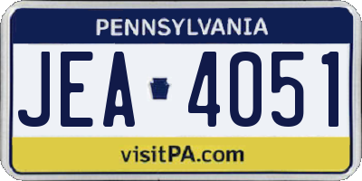 PA license plate JEA4051