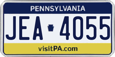 PA license plate JEA4055
