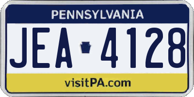 PA license plate JEA4128
