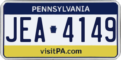 PA license plate JEA4149