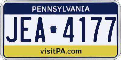 PA license plate JEA4177